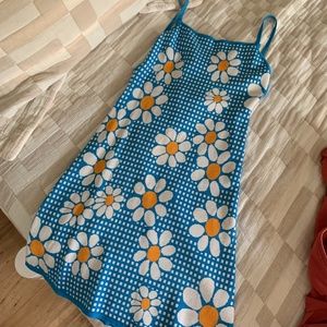 Zara Daisy and jacquard stretchy mini dress